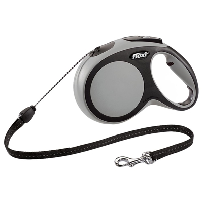 Guinzaglio avvolgibile a corda flexi New Comfort M, 8 m - Grigio