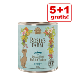 5 +1 gratis! 6 x 800 g Rosie's Farm Adult  - Agnello precio