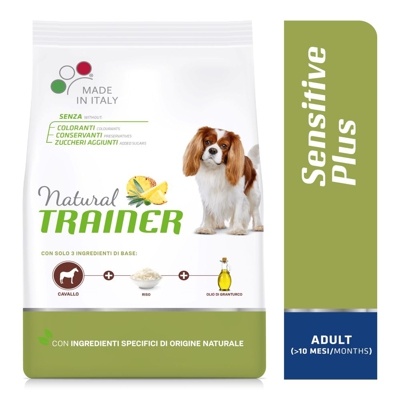 Natural Trainer Sensitive Plus Adult Small & Toy con Cavallo, riso e olio - Set %: 2 x 7 kg