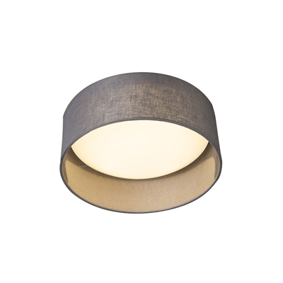 QAZQA Plafoniera drum combi - Moderno - Plastico,Tessuto - Bianco/Grigio - Tondo Non sostituibile Max. 1 x 12 Watt