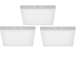3 x Plafoniera a LED 18W AC 220-240 V 1213 Lumen 220 x 220 mm IP53 LED Pannello Bianco Neutro 4000K Quadrato Faretto da Incasso Pannello LED Quadrato precio