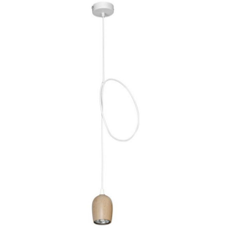Lampada a Sospensione Carina - Lampadario - da Soffitto - Bianco in Metallo, Legno, 8 x 8 x 90 cm, E27 en oferta