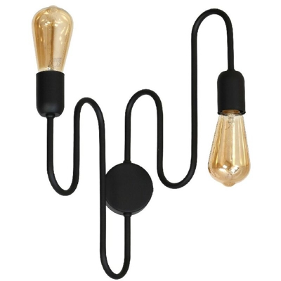 Lampada a Parete Lynx Black - Applique - Nero in Metallo, 32 x 20 x 41 cm, 2 x E27, 60W