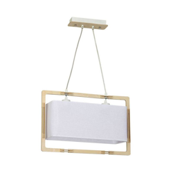 Lampada a Sospensione Vega - Lampadario - da Soffitto - in Metallo, Legno, Tessuto, 50 x 14,5 x 80 cm, 2 x E27, 60W características