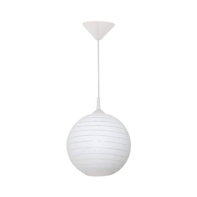 Lampada a Sospensione Cora - Lampadario - da Soffitto - Bianco in Plastica, Vetro, 25 x 25 x 70 cm, 1 x E27, 60W