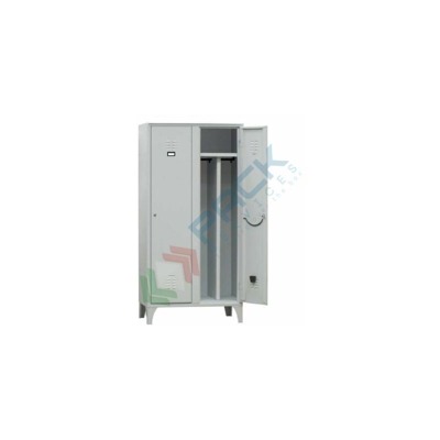 Armadio spogliatoio sporco pulito in metallo, 2 vani, 2 tramezzi, Mis. 1000 L x 500 P x 1800 H mm, maniglia in metallo (2 Vani - Mis. 1000 L x 500 P