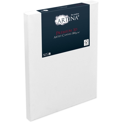 Set da 5 Tele per Pittura Bianche 100% Cotone, Spessore Alto 3D qualità Premium 380g/m² per dipingere 100cm, 70cm - Artina