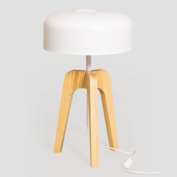 Lampada da tavolo Kuta Bianco - Legno Naturale Legno – Acciaio - Sklum en oferta