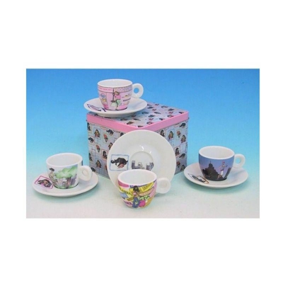 Tazza Caffe' con Piattino 4 Pezzi Pretty