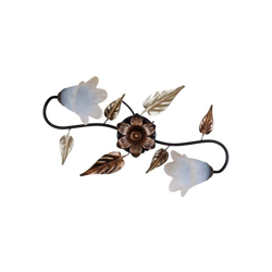 Plafoniera Giulia 2Xe14 Montatura Marrone Ramato Vetro Bianco Sfumato Ambra Diam.64-P.30 precio