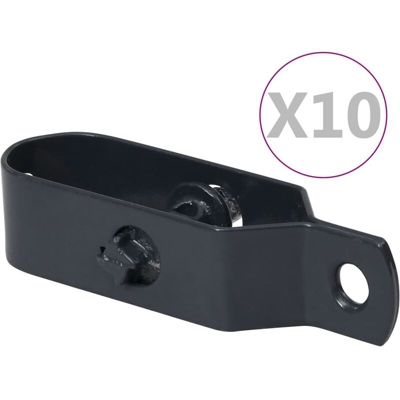vidaXL Tenditori di Filo per Recinzione 10 pz 100 mm Acciaio Antracite - Gris