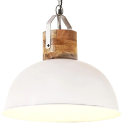 vidaXL Lampada Soffitto Industriale Bianca Rotonda 42 cm E27 in Mango - Blanco características