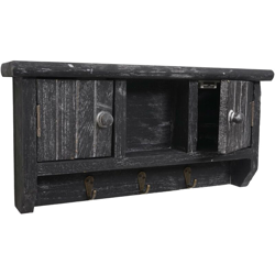 Portachiavi attaccapanni mensola pensile HWC-A48 legno di paulonia antracite en oferta
