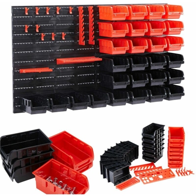 Appendiabiti da parete con scatole impilabili set di 46 - Arebos