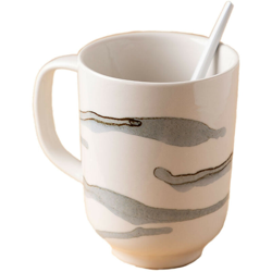 Set di 4 tazze in porcellana 260 ml Boira Grigio Porcellane - Sklum precio