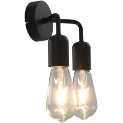 vidaXL Lampada da Parete con Lampadine 2 W Nero E27 en oferta