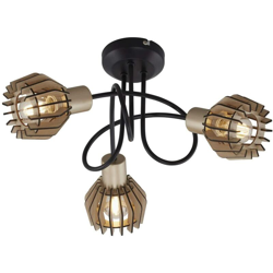 Briloner - Plafoniera Nature Wood A 3 Luci 5,5W E14 In Legno D'Acero características