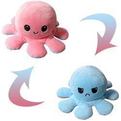 Octopus originale reversibile Plushie morbido peluche Pillow Pets Pet Show tuo umore senza dire una parola Su Regalo di compleanno, Luce Rosa Azzurro en oferta