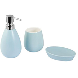 Pengo H1310346A Set Bagno Venezia, 3 Pezzi, Ceramica, Azzurro, 21x9x25 cm, 3 Unità - H&h precio