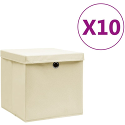 Contenitori con Coperchio 10 pz 28x28x28 cm Crema - Crema - Vidaxl en oferta