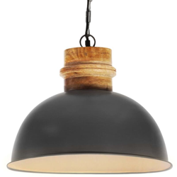 vidaXL Lampada Soffitto Industriale Grigia Rotonda 42 cm E27 in Mango - Gris precio