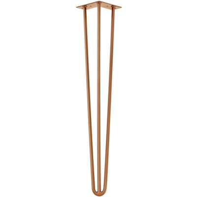 Hairpin Leg Gambe per tavolo robuste in un set di 4 d´acciaio - color rame- 72 cm - 3 barre