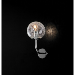 Applique in ferro cromo lucido 1 luce con sfere in vetro soffiato trasparente en oferta