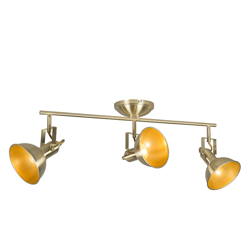 QAZQA Faretto tommy - rustico - Metallo - Oro - Oblungo Max. 3 x Watt en oferta