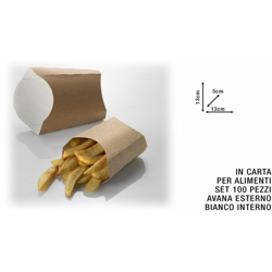 BOX FRITTI SET 100 PZ. CM.13X5X13h AVANA-BIANCO características
