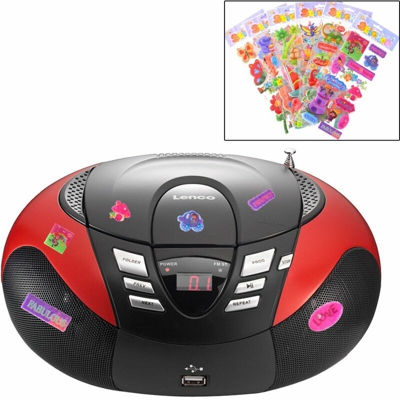 Nanny Lettore CD CD portatile del giocatore FM radio AM USB nel set tra cui autoadesivo gonfio