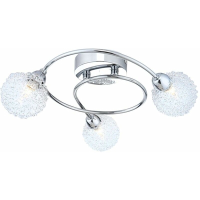 Etc-shop - maglie sfere alluminio plafoniera filo lampada cromo metallico 5.7 watt LED