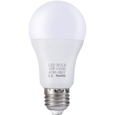 Lampadina LED 12W 85V-265V 3000-3500K bianco caldo E27 base a vite
