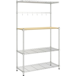 vidaXL Supporto Forno a Microonde 4 Livelli 90x35x150 cm Ferro Cromato - Plateado características