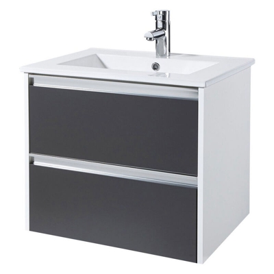 Antari - Mobile lavabo - mobile bagno - 60 cm - bianco / grafite - moderno - Selsey