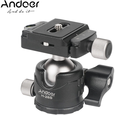 H28S testa sferica a baricentro basso con livella a bolla a sgancio rapido - Andoer