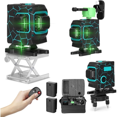 Misuratore di livello laser 3D a 12 linee set misuratore di livello + base + montaggio a parete + telecomando + piastra di ferro + tavolo elevatore +