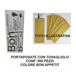 Portaposate Con Tovagliolo 500 Pz. 2 Veli Cm.40X40 Bon Appet precio
