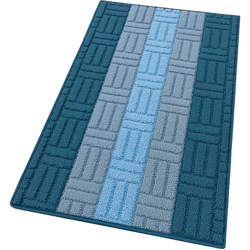 Emmevi - Tappeto Cucina Tessitura 3D Blu 100% Made in Italy Bordato Assorbente Antiscivolo In Varie misure - 57x40 cm características