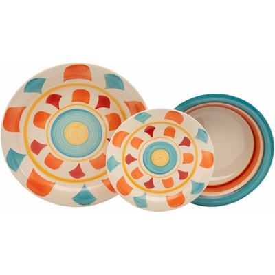 Servizio Piatti 18 Pezzi In Stoneware Cherokee Rosso - Collection