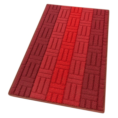 Emmevi - Tappeto Cucina Tessitura 3D Bordeaux 100% Made in Italy Bordato Assorbente Antiscivolo In Varie misure - 57x145 cm
