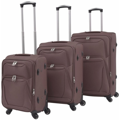 YOUTHUP 3 pz Set di Valigie Trolley Morbide Color Caffè - Marrone