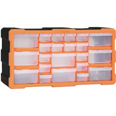 Mobile Contenitore con 22 Cassetti 49x16x25,5 cm - Arancione - Youthup