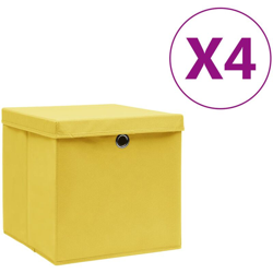 Contenitori con Coperchio 4 pz 28x28x28 cm Giallo - Giallo - Youthup precio