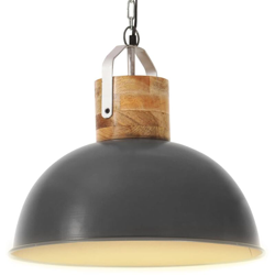 YOUTHUP Lampada Soffitto Industriale Grigia Rotonda 42 cm E27 in Mango características