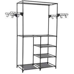 YOUTHUP Porta Abiti Acciaio e Tessuto non Intrecciato 87x44x158 cm Nero - Nero en oferta