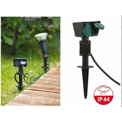 Multipresa elettrica a quattro posti da giardino/vaso con picchetto impermeabile IP44 características