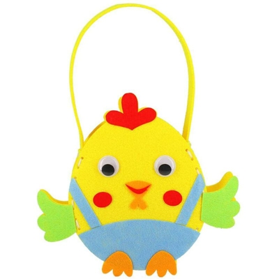 Easter Egg Hunt Basket for Kids Tote Bag di Pasqua con pulcino e coniglio coniglietto Forniture per feste pasquali Easter Egg Candy Bag Giochi ?