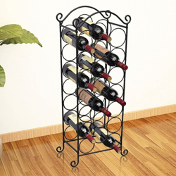 Porta Bottiglie di Vino per 21 Bottiglie in Metallo - Negro - Vidaxl características