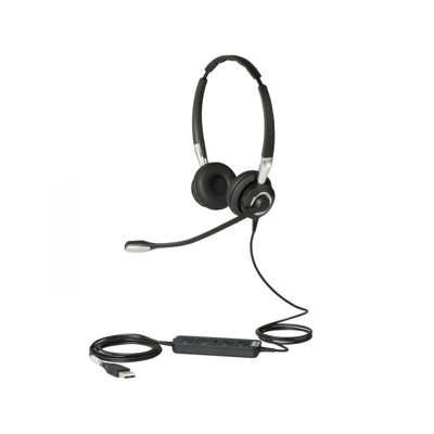Jabra Biz 2400 II USB Duo CC Cuffia Padiglione auricolare Nero, Argento