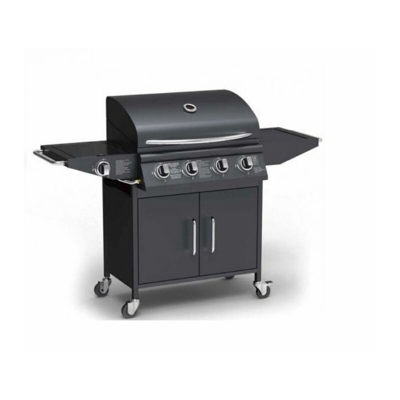 Barbeque A Gas 4 Fuochi Con Coperchio E Fornello Laterale